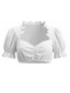 50er Oktoberfest Cropped Top mit Rüschenkragen und Puffärmeln