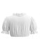 50er Cropped Top mit Rüschenkragen und Puffärmeln