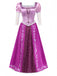 Lila 40er Märchen-Prinzessinnen-Kostümkleid mit Puffärmeln