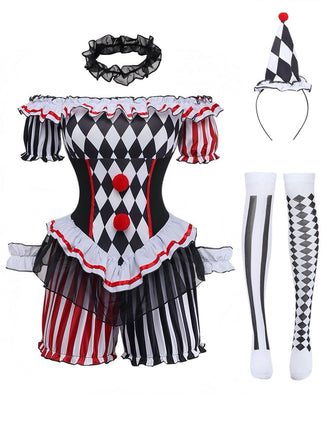 Schwarzes & Weißes 50er Halloween mit Harlequin und Clown