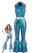 Blauer 60er Jumpsuit mit Metallic und Gürtel
