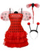 Rotes 50er Halloween Kleid mit Marienkäfer