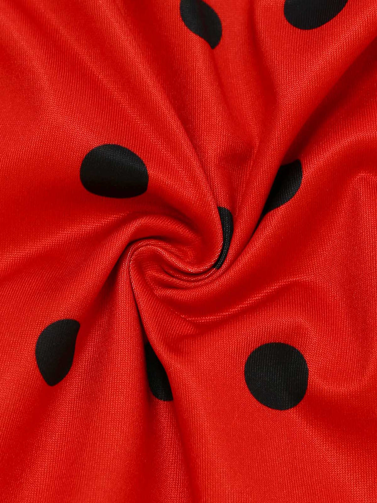 Rotes 50er Halloween Kleid mit Marienkäfer