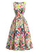 40er Ärmelloses Midikleid mit Blumen