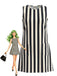 1960s Floral Striped Vintage Classic Dress 5