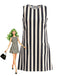 60er ärmelloses Minikleid mit Streifen und Taschen