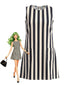 60er ärmelloses Minikleid mit Streifen und Taschen