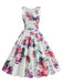 1950s Floral V Neck Vintage Dress 3