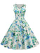 1950s Floral V Neck Vintage Dress 5