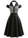 Schwarz-Weißes 50er Gingham-Kleid mit Neckholder