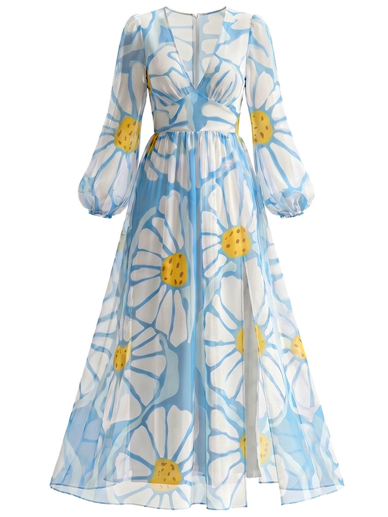 [Pre-Sale] Blw 1980s Floral V Neck Dress 2