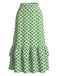 60er Maxirock mit Geometrie-Print und Rüschensaum