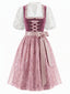 Rosa 50er Oktoberfest-Dirndl-Set mit weißem Top und Paillettenschürze