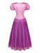 Rosa 50er Kleid mit Puffärmel und Schnürung