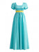 30er Satin-Kleid mit Eckiger Ausschnitt und Empire-Taille