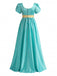 30er Satin-Kleid mit Eckiger Ausschnitt und Empire-Taille
