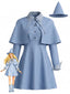 50er Hexen-Kostüm-Set mit Kleid, Cape und Hut