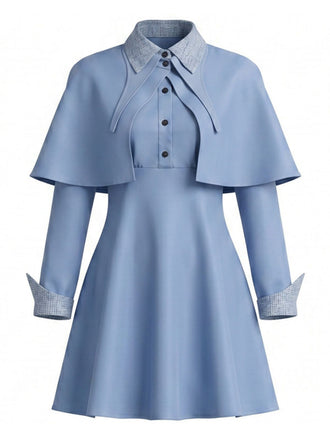 50er Hexen-Kostüm-Set mit Kleid, Cape und Hut