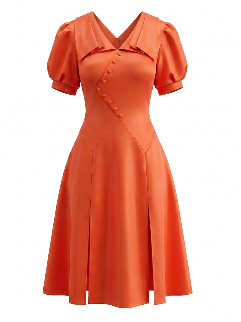 Orange 50er Halloween Vintage Kleid