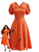 Orange 50er Halloween Vintage Kleid