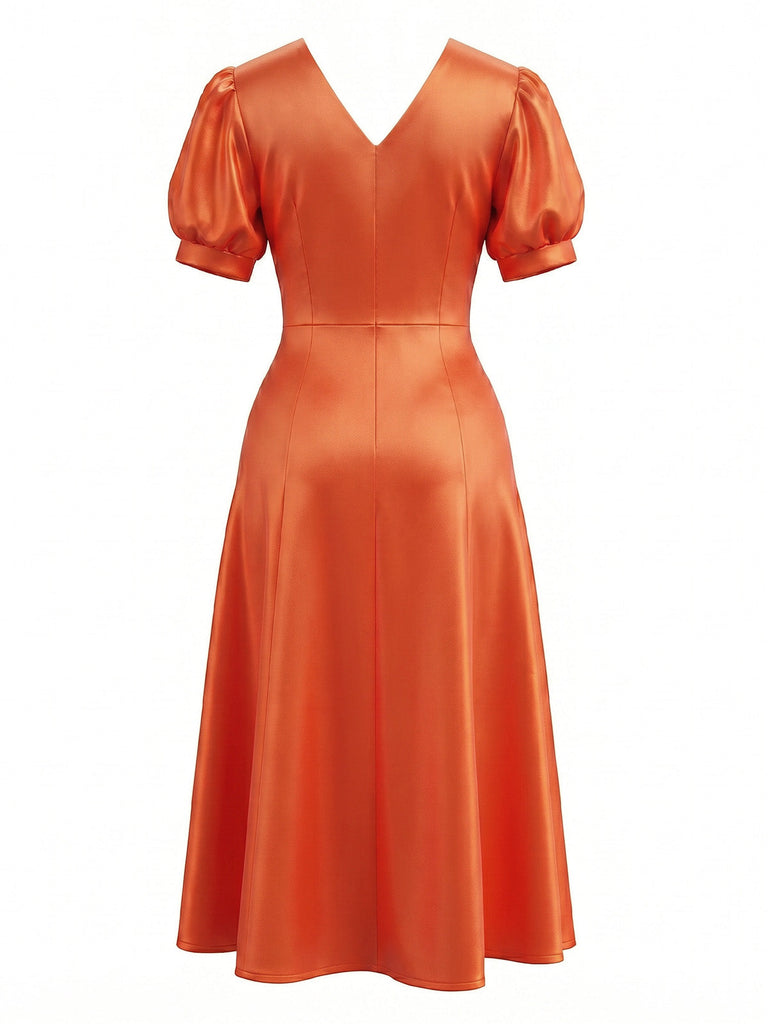 Orange 50er Halloween Vintage Kleid