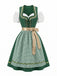 50er schulterfreies Baumwoll-Kleid mit Polka-Dots und Gingham