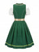 50er schulterfreies Baumwoll-Kleid mit Polka-Dots und Gingham