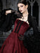 Schwarze 50er Gothic Jacke mit Rüschen und Langärmeln