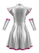 Silbernes 70er Space-Metallic-Kleid