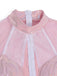 Rosa 60er Kleid mit Tiefer V-Ausschnitt und Patchwork