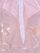 Rosa 60er Kleid mit Tiefer V-Ausschnitt und Patchwork