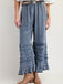 70er Jeans-Hose mit Rüschen und Breit