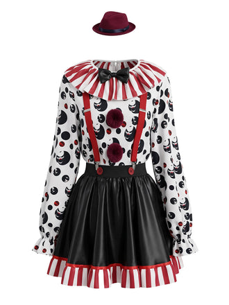 Schwarzes & Rotes 50er Halloween mit Clown und Costume