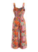 [Übergröße] Mehrfarbiger 70er Jumpsuit mit Blumen und Patchwork
