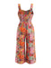 [Übergröße] Bunter 70er Jumpsuit mit Patchwork-Blumenmuster und weitem Bein