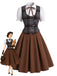 50er Bluse mit Puffärmel und Karo