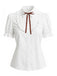 50er Bluse mit Puffärmel und Karo
