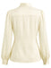 Cremefarbene 40er Bluse mit Schleife und Langarm