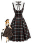 [Vorverkauf] Schwarzes 50er Kleid mit Karo und Peter-Pan-Kragen