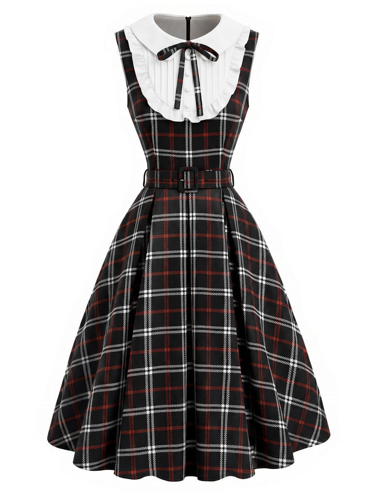 Schwarz-rotes 50er Kleid mit Karo