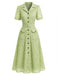 40er Shirtkleid mit Reverskragen und Spitze