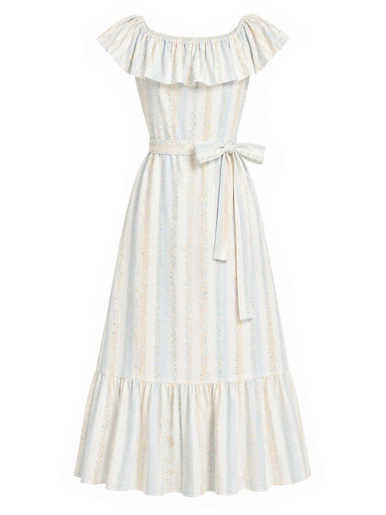 30er Kleid mit Blumen und Rüschen