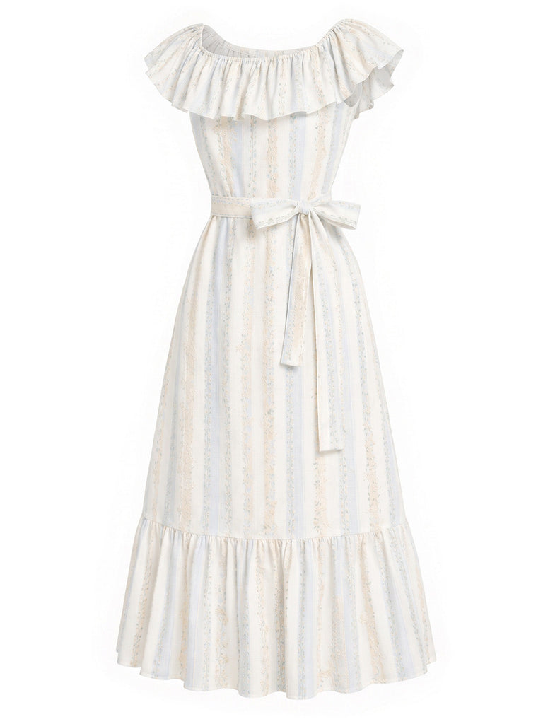 30er Kleid mit Blumen und Rüschen