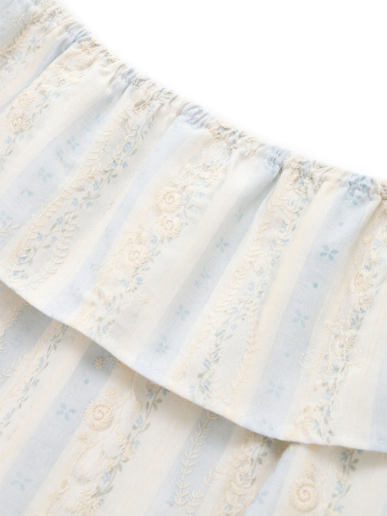30er Kleid mit Blumen und Rüschen