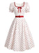 Rot-weißes 50er Kleid mit Polka-Dots
