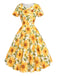 Gelbes 50er Swingkleid mit Sonnenblumen