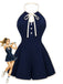 Marineblauer 70er Romper mit Neckholder und Vorderbindung