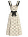 Elfenbeinfarbenes 40er Swingkleid mit Herzen
