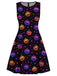 60er Halloween A-Linien-Kleid mit dunklem Kürbis