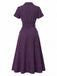 Lila 40er Hemdblusenkleid mit Nadelstreifen